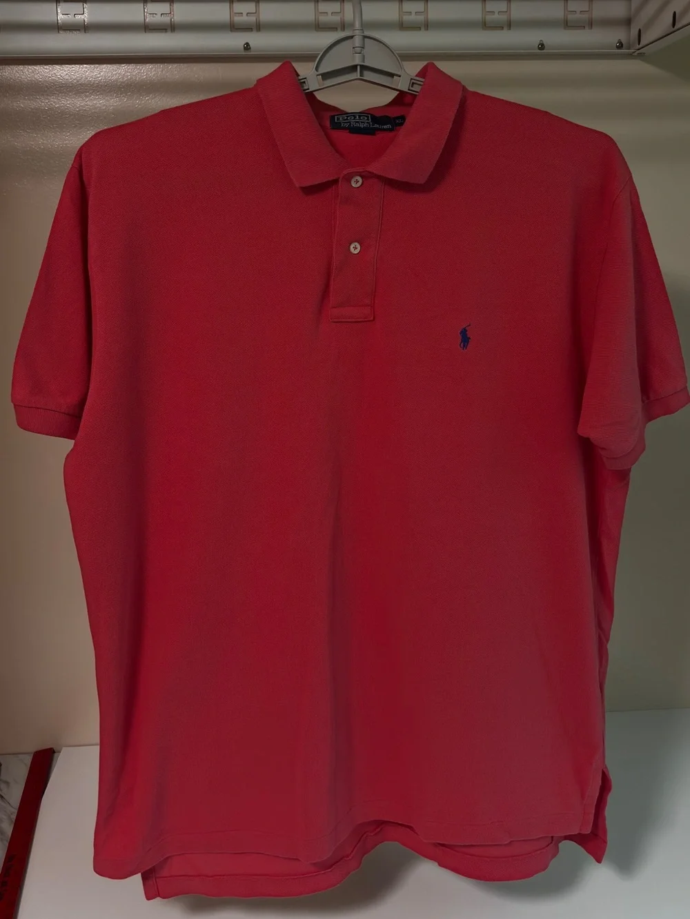 Ralph Lauren Red Short-Sleeve Cotton Polo with Navy Pony